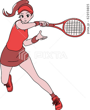 ソフトテニスのイラスト素材 Pixta
