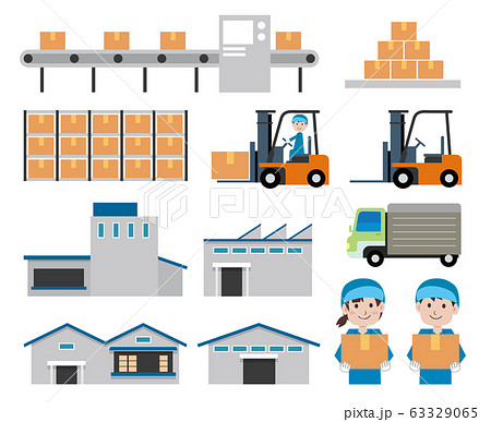 製造ラインのイラスト素材