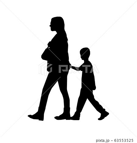 人物 歩く 横向き 男の子のイラスト素材