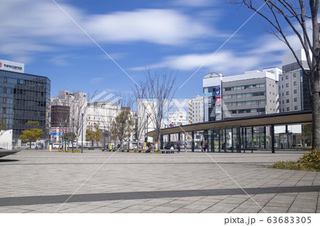 駅前ロータリー 大分駅 大分市 駅前広場の写真素材