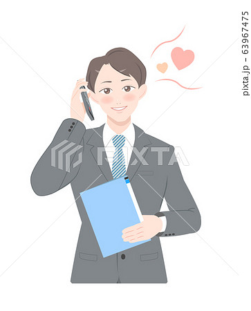 照れる 男性 イラスト 人物 表情 ポーズの写真素材