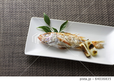 焼き魚 塩焼き のどぐろ アカムツの写真素材
