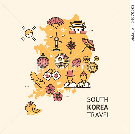 地図 朝鮮 ソウル イラストのイラスト素材