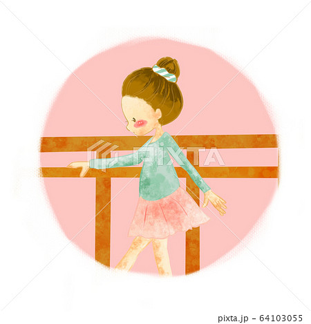 バレエ かわいい 女の子 バレリーナのイラスト素材