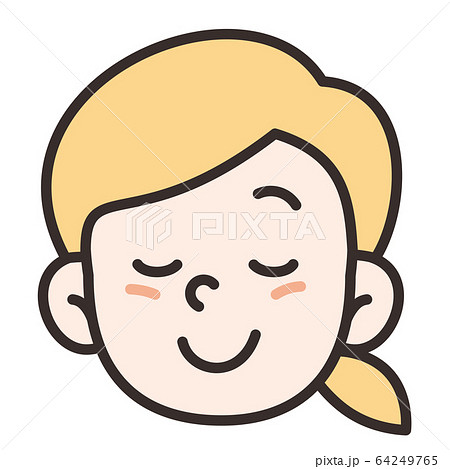 女性 顔 目を閉じる 目を瞑るのイラスト素材
