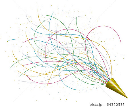 クラッカー カラフル 紙ふぶき パーティグッズのイラスト素材