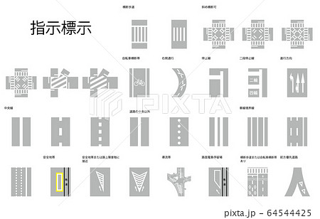 路面標示のイラスト素材 路面標示のイラスト素材