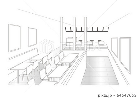 店内パースのイラスト素材