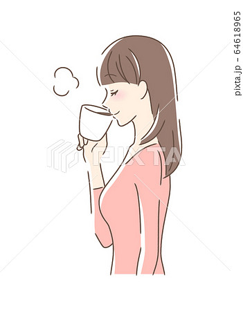 コーヒー 飲むのイラスト素材