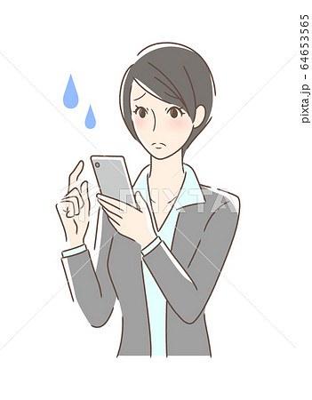 女性 きれい おしゃれ スマホのイラスト素材