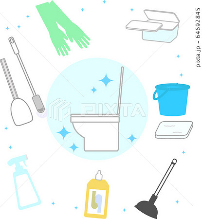トイレ掃除のイラスト素材