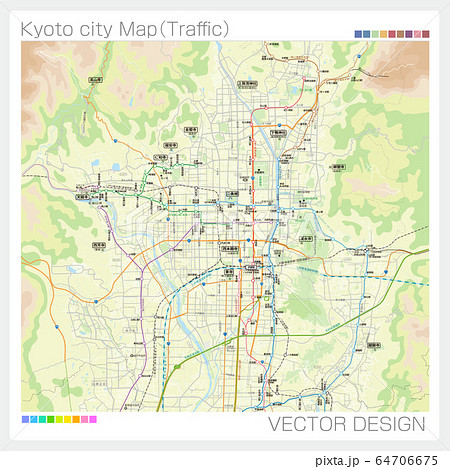 京都観光マップのイラスト素材
