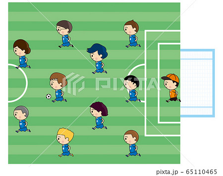 サッカー日本代表のイラスト素材