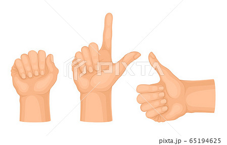 Hands Making Different Gestures And Signs のイラスト素材