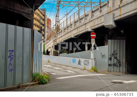 中津 中津高架下 高架下 大阪市の写真素材