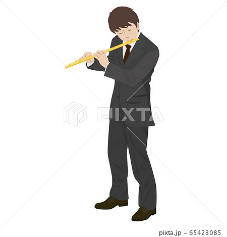 フルート奏者のイラスト素材