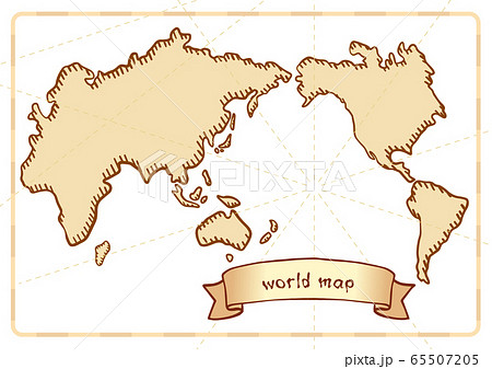 ベクター 世界地図 地図 手書きのイラスト素材