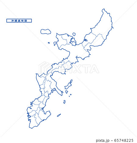 沖縄 沖縄県 地図 白地図のイラスト素材