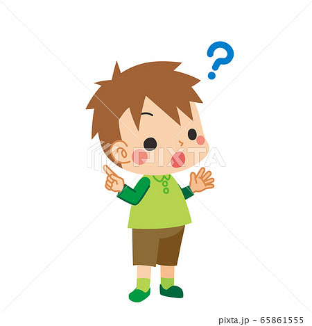 はてな 子供 聞く 質問のイラスト素材