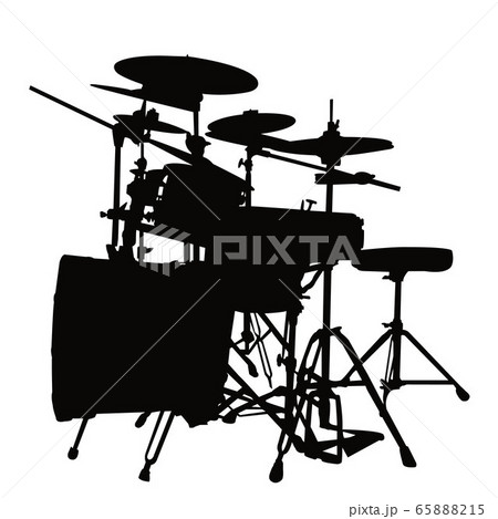 ドラムセット ドラム シルエット 楽器のイラスト素材