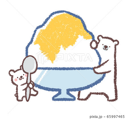 しろくまかき氷のイラスト素材