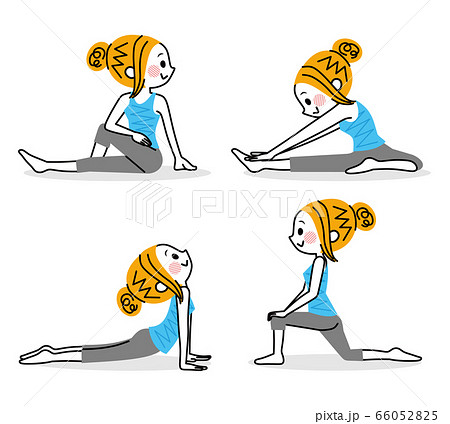 柔軟体操のイラスト素材