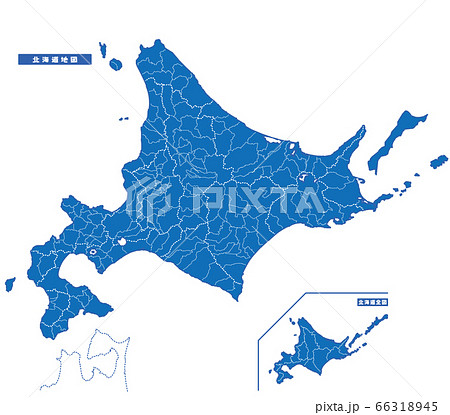 北海道地図のイラスト素材集 ピクスタ