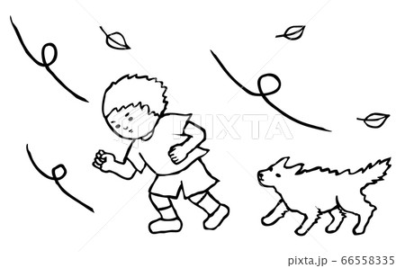 向かい風のイラスト素材