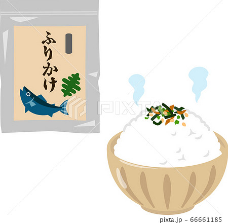 ふりかけご飯のイラスト素材