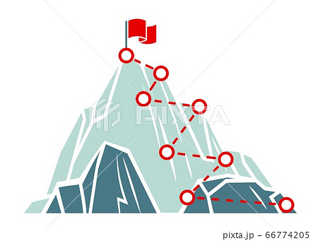 登山ルートのイラスト素材