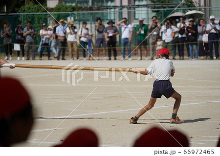 棒引き 運動会の写真素材