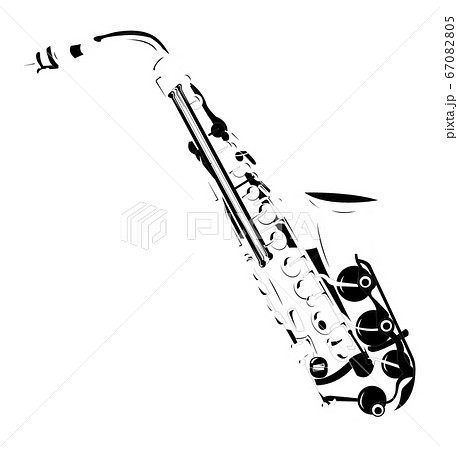 人物 サックス 吹奏楽 演奏のイラスト素材