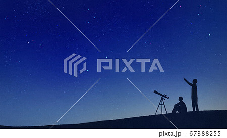 天体観測のイラスト素材集 Pixta ピクスタ