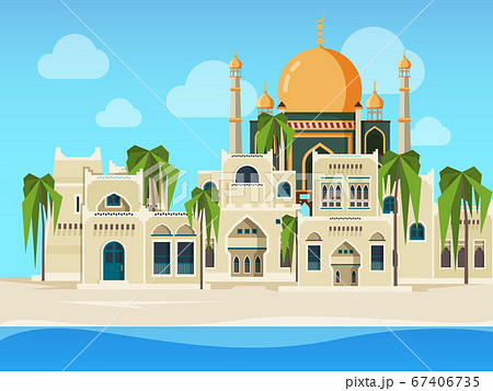 アラブ城 漫画 城のイラスト素材