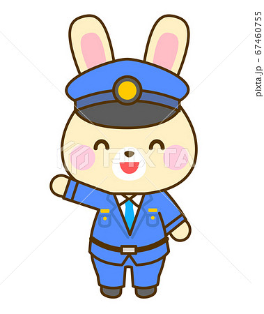 警察官 警官 うさぎ お巡りさんのイラスト素材