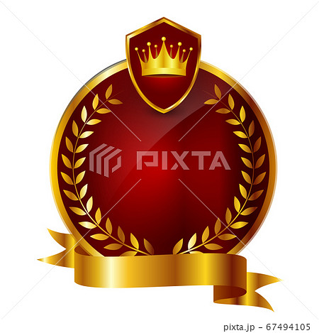 エンブレム　王冠　リボン　アイコン