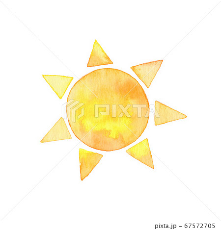 太陽 おひさま 手描き かわいいのイラスト素材