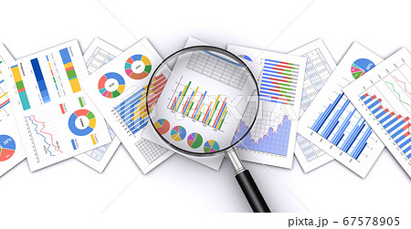 グラフ 資料 集計データ プレゼン資料のイラスト素材