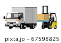 フォークリフト 斜め後ろ向き Forklift Truckのイラスト素材