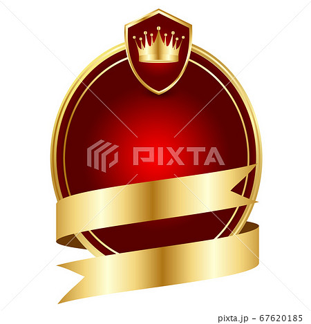 エンブレム　王冠　リボン　アイコン
