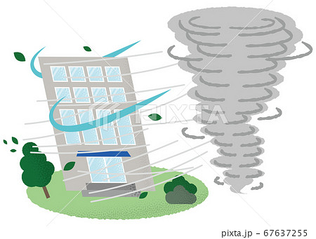 台風 竜巻のイラスト素材