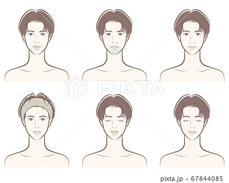 男性 人物 髪型 イケメンのイラスト素材