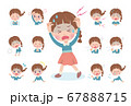 体調不良 女の子 全身 イラストのイラスト素材
