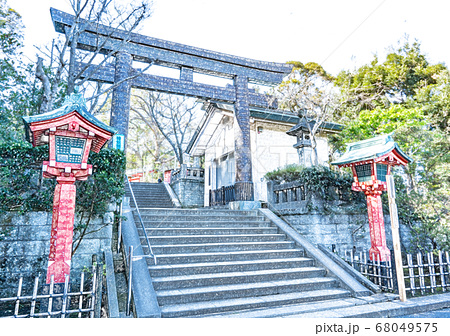 神社 鳥居 階段のイラスト素材