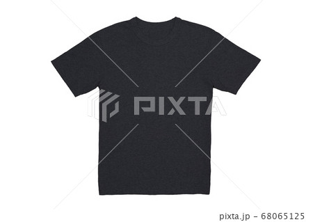 シャツ Tシャツ 黒 無地の写真素材