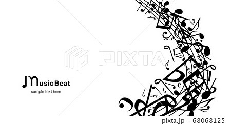 音楽 音符 白黒 楽譜のイラスト素材 音楽 音符 白黒 楽譜のイラスト素材