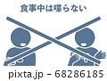 食事中の会話を警告するアイコンのイラスト素材