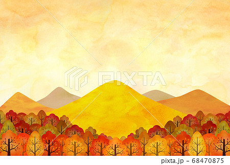 紅葉 山 秋 風景のイラスト素材