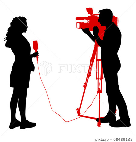 Silhouette Operator Removes Journalist Withのイラスト素材