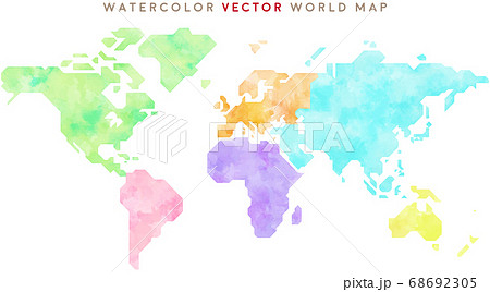 ベクター 世界地図 地図 手書きのイラスト素材